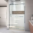 thumbnail image 1 of DreamLine Encore 36 in. D x 48 in. W x 78 3/4 in. H Bypass Shower Door in Chrome with Center Drain Biscuit Base Kit, 1 of 18