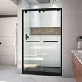 thumbnail image 1 of DreamLine Encore 36 in. D x 48 in. W x 78 3/4 in. H Bypass Shower Door in Satin Black with Center Drain Black Base Kit, 1 of 18