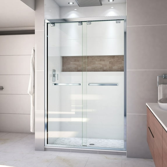 DreamLine Encore 44-48 in. W x 76 in. H Semi-Frameless Bypass Shower Door in Chrome