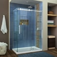 thumbnail image 1 of DreamLine Enigma Air 34 3/4 in. D x 48 3/8 in. W x 76 in. H Frameless Sliding Shower Enclosure in Polished Stainless Steel, 1 of 12