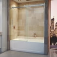 thumbnail image 1 of DreamLine Enigma Air 56-60 in. W x 62 in. H Frameless Sliding Tub Door in Brushed Stainless Steel, 1 of 10