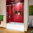 thumbnail image 1 of DreamLine Enigma Sky 56-60 in. W x 62 in. H Frameless Sliding Tub Door in Brushed Stainless Steel, 1 of 5