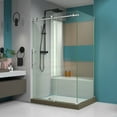 thumbnail image 1 of DreamLine Enigma-X 32 1/2 in. D x 48 3/8 in. W x 76 in. H Fully Frameless Sliding Shower Enclosure in Brushed Stainless Steel, 1 of 14