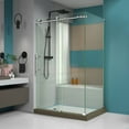 thumbnail image 1 of DreamLine Enigma-X 34 1/2 in. D x 48 3/8 in. W x 76 in. H Fully Frameless Sliding Shower Enclosure in Polished Stainless Steel, 1 of 14