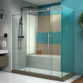 thumbnail image 1 of DreamLine Enigma-X 34 1/2 in. D x 72 3/8 in. W x 76 in. H Fully Frameless Sliding Shower Enclosure in Brushed Stainless Steel, 1 of 11