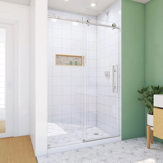DreamLine Enigma-X 44-48 in. W x 76 in. H Fully Frameless Sliding Shower Door