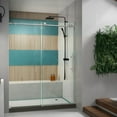 thumbnail image 1 of DreamLine Enigma-X 56-60 in. W x 76 in. H Fully Frameless Sliding Shower Door in Brushed Stainless Steel, 1 of 12