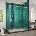 thumbnail image 1 of DreamLine Enigma-XO 32 1/2 in. D x 56 3/8-60 3/8 in. W x 76 in. H Frameless Shower Enclosure in Brushed Stainless Steel, 1 of 11