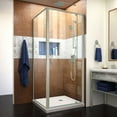 thumbnail image 1 of DreamLine Flex 32 in. D x 32 in. W x 74 3/4 in. H Semi-Frameless Pivot Shower Enclosure and Biscuit Base in Brushed Nickel, 1 of 14