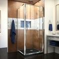 thumbnail image 1 of DreamLine Flex 32 in. D x 32 in. W x 74 3/4 in. H Semi-Frameless Pivot Shower Enclosure in Chrome with Corner Drain Black Base, 1 of 15