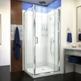 thumbnail image 1 of DreamLine Flex 36 in. D x 36 in. W x 76 3/4 in. H Semi-Frameless Shower Enclosure in Chrome with Corner Drain Base and Backwalls, 1 of 18