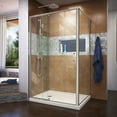 thumbnail image 1 of DreamLine Flex 36 in. D x 48 in. W x 74 3/4 in. H Semi-Frameless Shower Enclosure in Brushed Nickel with Left Drain Biscuit Base, 1 of 13