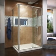 thumbnail image 1 of DreamLine Flex 36 in. D x 48 in. W x 74 3/4 in. H Semi-Frameless Shower Enclosure in Brushed Nickel with Right Drain Biscuit Base, 1 of 13