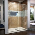 thumbnail image 1 of DreamLine Flex 36 in. D x 60 in. W x 74 3/4 in. H Semi-Frameless Shower Door in Brushed Nickel with Center Drain Biscuit Base Kit, 1 of 13