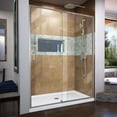 thumbnail image 1 of DreamLine Flex 36 in. D x 60 in. W x 74 3/4 in. H Semi-Frameless Shower Door in Brushed Nickel with Center Drain White Base Kit, 1 of 13