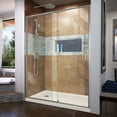 thumbnail image 1 of DreamLine Flex 36 in. D x 60 in. W x 74 3/4 in. H Semi-Frameless Shower Door in Brushed Nickel with Left Drain Biscuit Base Kit, 1 of 13