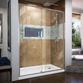 thumbnail image 1 of DreamLine Flex 36 in. D x 60 in. W x 74 3/4 in. H Semi-Frameless Shower Door in Brushed Nickel with Right Drain White Base Kit, 1 of 13