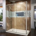 thumbnail image 1 of DreamLine Flex 36 in. D x 60 in. W x 74 3/4 in. H Semi-Frameless Shower Enclosure in Brushed Nickel with Left Drain Biscuit Base, 1 of 13