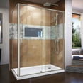 thumbnail image 1 of DreamLine Flex 36 in. D x 60 in. W x 74 3/4 in. H Semi-Frameless Shower Enclosure in Brushed Nickel with Right Drain White Base, 1 of 13