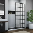 thumbnail image 1 of DreamLine French Linea Toulon 34 in. W x 72 in. H Single Panel Frameless Shower Door, Open Entry Design in Satin Black, 1 of 9