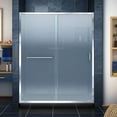 thumbnail image 1 of DreamLine Infinity-Z 32 in. D x 60 in. W x 74 3/4 in. H Frosted Sliding Shower Door in Chrome and Center Drain Black Base, 1 of 16