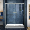 thumbnail image 1 of DreamLine Infinity-Z 34 in. D x 60 in. W x 74 3/4 in. H Clear Sliding Shower Door in Brushed Nickel and Right Drain White Base, 1 of 16