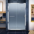 thumbnail image 1 of DreamLine Infinity-Z 36 in. D x 48 in. W x 74 3/4 in. H Frosted Sliding Shower Door in Chrome and Center Drain Black Base, 1 of 16