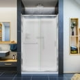 thumbnail image 1 of DreamLine Infinity-Z 36 in. D x 48 in. W x 76 3/4 in. H Frosted Sliding Shower Door in Chrome, Center Drain White Base, Backwalls, 1 of 21