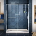 thumbnail image 1 of DreamLine Infinity-Z 36 in. D x 60 in. W x 74 3/4 in. H Clear Sliding Shower Door in Chrome and Left Drain Biscuit Base, 1 of 16