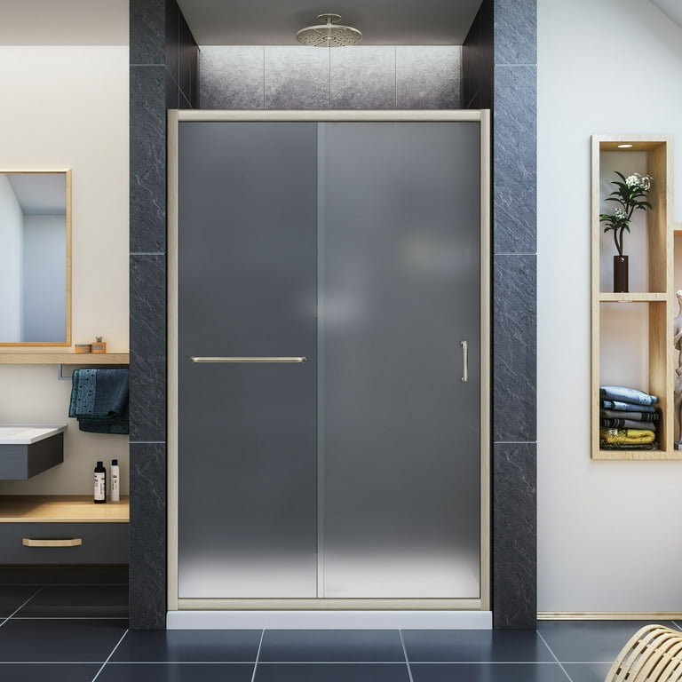 Infinity-Z 44 to 48 in. x 72 in. Semi-Frameless Sliding Shower Door in Brushed Nickel Infinity-Z 44 to 48 in. x 72 in. Semi-Frameless Sliding Shower Door in Brushed Nickel
