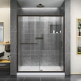 thumbnail image 1 of DreamLine Infinity-Z 50-54 in. W x 72 in. H Semi-Frameless Sliding Shower Door, Clear Glass in Oil Rubbed Bronze, 1 of 10