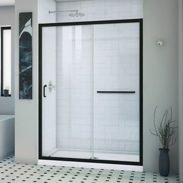 DreamLine Infinity-Z 50-54 in. W x 72 in. H Semi-Frameless Sliding Shower Door Clear Glass