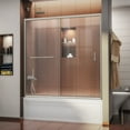 thumbnail image 1 of DreamLine Infinity-Z 56-60 in. W x 58 in. H Semi-Frameless Sliding Tub Door, Clear Glass in Brushed Nickel, 1 of 8