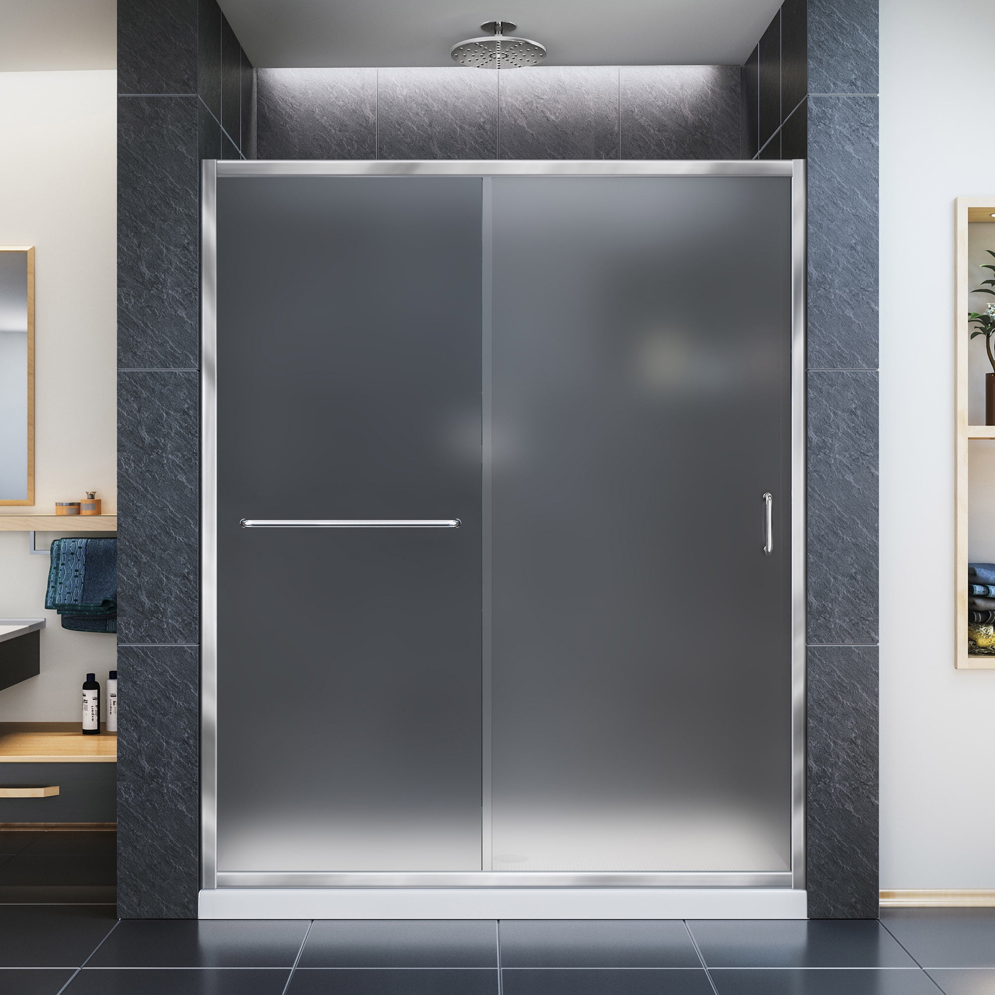 DreamLine Infinity-Z 56-60 in. W x 72 in. H Semi-Frameless Sliding