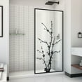 thumbnail image 1 of DreamLine Linea Blossom 34 in. W x 72 in. H Single Panel Frameless Shower Door, Open Entry Design in Satin Black, 1 of 7
