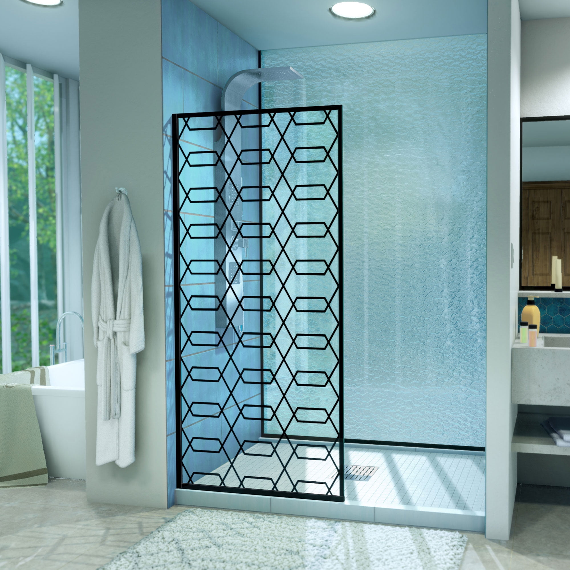 DreamLine Linea Maze 34 in. W x 72 in. H Single Panel DreamLine Linea Maze 34 in. W x 72 in. H Single Panel