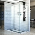 thumbnail image 1 of DreamLine Linea Two Adjacent Frameless Shower Screens 30 in. and 34 in. W x 72 in. H, Open Entry Design in Chrome, 1 of 12