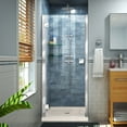 thumbnail image 1 of DreamLine Lumen 32 in. D x 42 in. W by 74 3/4 in. H Hinged Shower Door in Chrome with Biscuit Acrylic Base Kit, 1 of 9