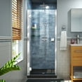 thumbnail image 1 of DreamLine Lumen 32 in. D x 42 in. W by 74 3/4 in. H Hinged Shower Door in Chrome with Black Acrylic Base Kit, 1 of 9