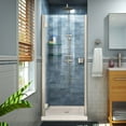 thumbnail image 1 of DreamLine Lumen 34 in. D x 42 in. W by 74 3/4 in. H Hinged Shower Door in Brushed Nickel with Biscuit Acrylic Base Kit, 1 of 9