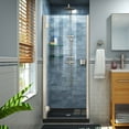 thumbnail image 1 of DreamLine Lumen 34 in. D x 42 in. W by 74 3/4 in. H Hinged Shower Door in Brushed Nickel with Black Acrylic Base Kit, 1 of 10