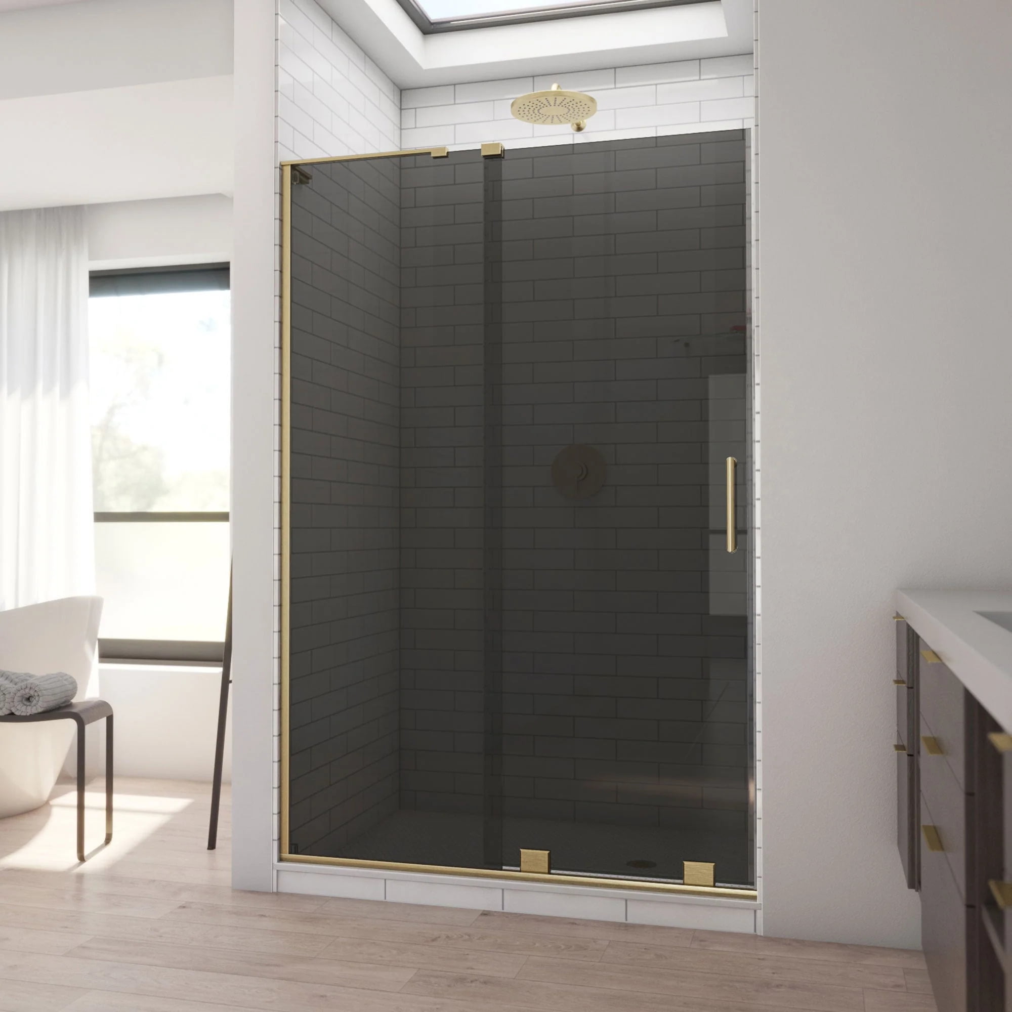 DreamLine MirageX 4448 in. W x 72 in. H Frameless Sliding Shower Door