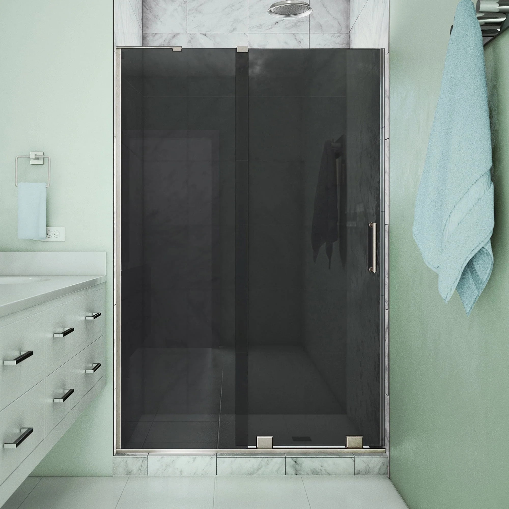 Mirage-X 44-48 in. Frameless Smoke Gray Sliding Shower Door