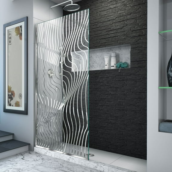 DreamLine Platinum Linea Surf 34 in. W x 72 in. H Single Panel Frameless Shower Screen in Polished Stainless Steel