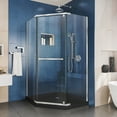thumbnail image 1 of DreamLine Prism 38 in. x 74 3/4 in. Frameless Neo-Angle Pivot Shower Enclosure in Chrome with Black Base Kit, 1 of 19