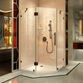 thumbnail image 1 of DreamLine Prism Lux 36 in. x 74 3/4 in. Fully Frameless Neo-Angle Shower Enclosure in Oil Rubbed Bronze with Biscuit Base, 1 of 19