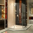 thumbnail image 1 of DreamLine Prism Lux 38 in. x 74 3/4 in. Fully Frameless Neo-Angle Shower Enclosure in Chrome with Biscuit Base, 1 of 19