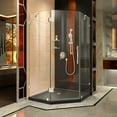 thumbnail image 1 of DreamLine Prism Lux 42 in. x 74 3/4 in. Fully Frameless Neo-Angle Shower Enclosure in Chrome with Black Base, 1 of 18