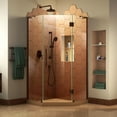 thumbnail image 1 of DreamLine Prism Plus 34 in. x 72 in. Frameless Neo-Angle Hinged Shower Enclosure in Oil Rubbed Bronze, 1 of 12