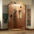 thumbnail image 1 of DreamLine Prism Plus 36 in. x 72 in. Frameless Neo-Angle Hinged Shower Enclosure in Satin Black, 1 of 12